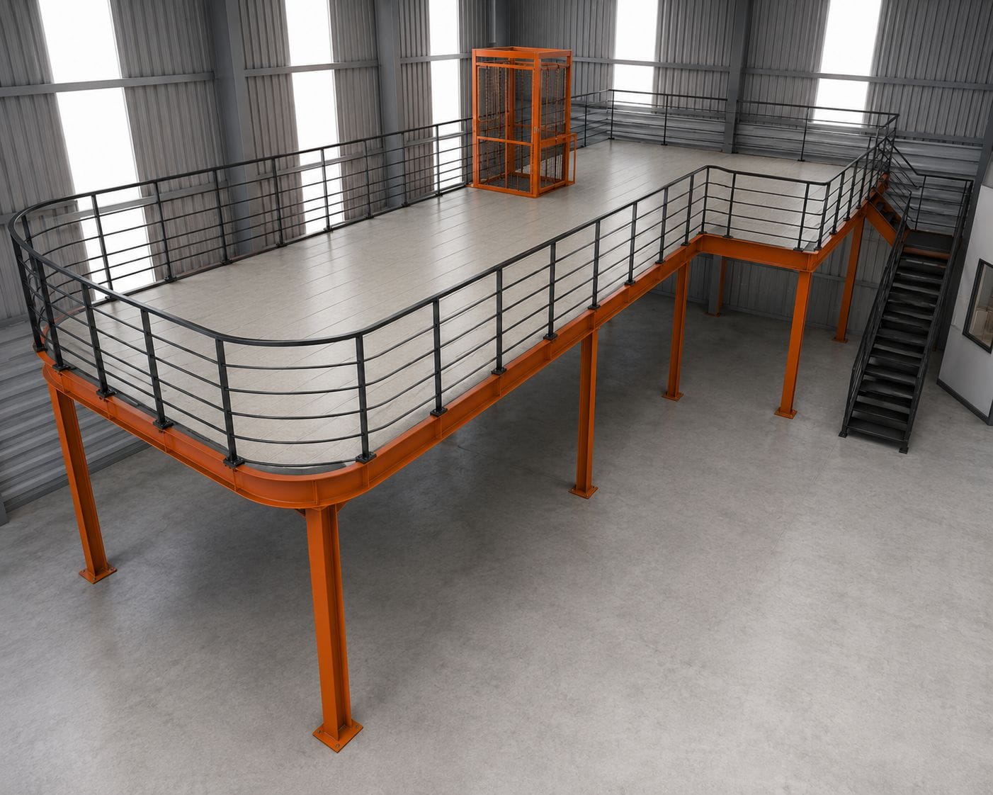 Mezzanine floor warehouse